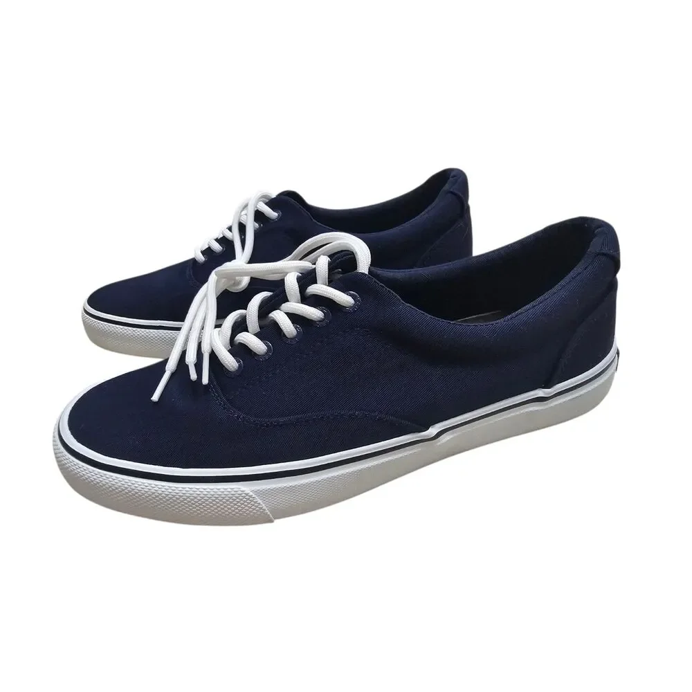IZOD Men's Rangley Canvas Memory Foam Lace Up Sneaker Navy 8